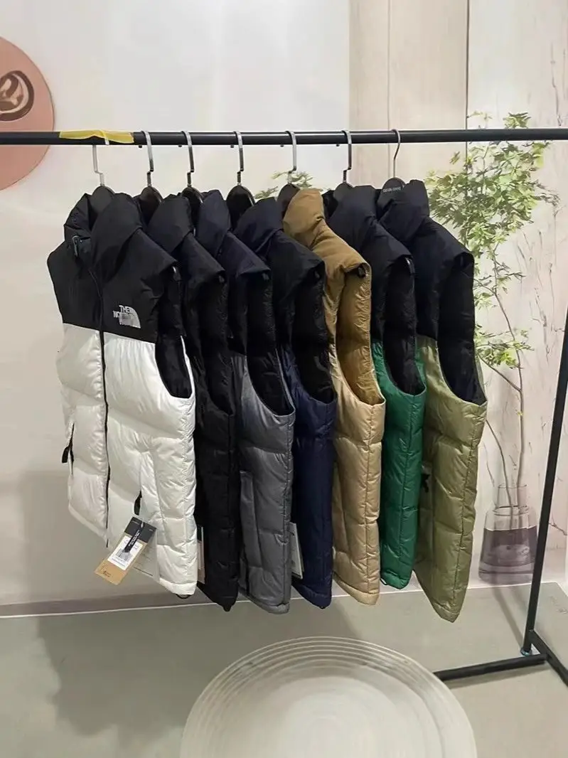跨境北家1996棉服立领马甲男女同款美版刺绣坎肩冬季保暖背心外穿