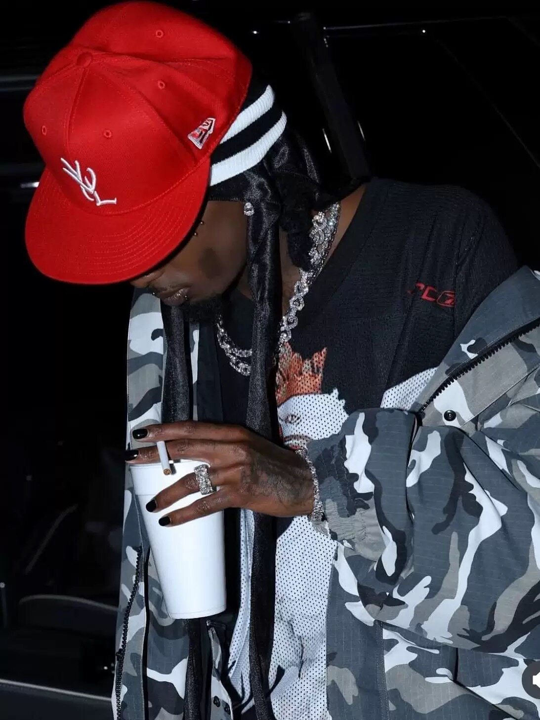 Opium Playboi Carti Yvl Complexcon Collaboration Limited Edition Hip-Hop Flat-Brimmed High-Top Hat
