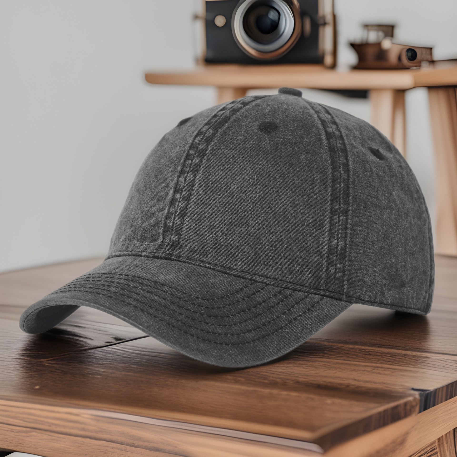 Custom retro pure cotton heavy washable LOGO baseball cap custom cross-border soft top plate solid color cap
