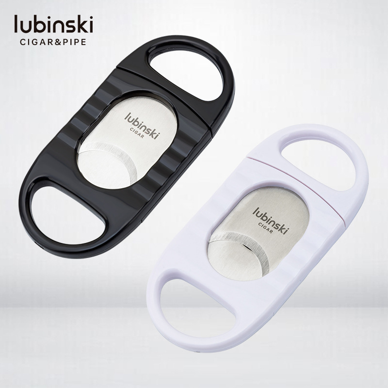 LUBINSKI LUBINSKI Cigar Cutters Plastic Portable Plastic Stainless Steel Cigar Knife Double Blade Cigar Scissors