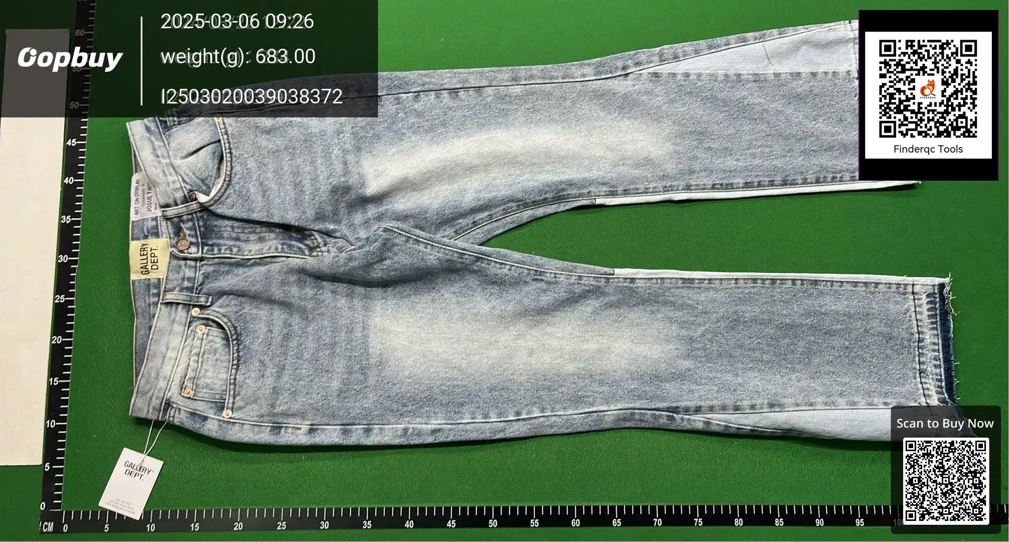 Cross-border wholesale Gallery Dept new hand-painted splice ink washed stitching micro-jeans all-match trousers men