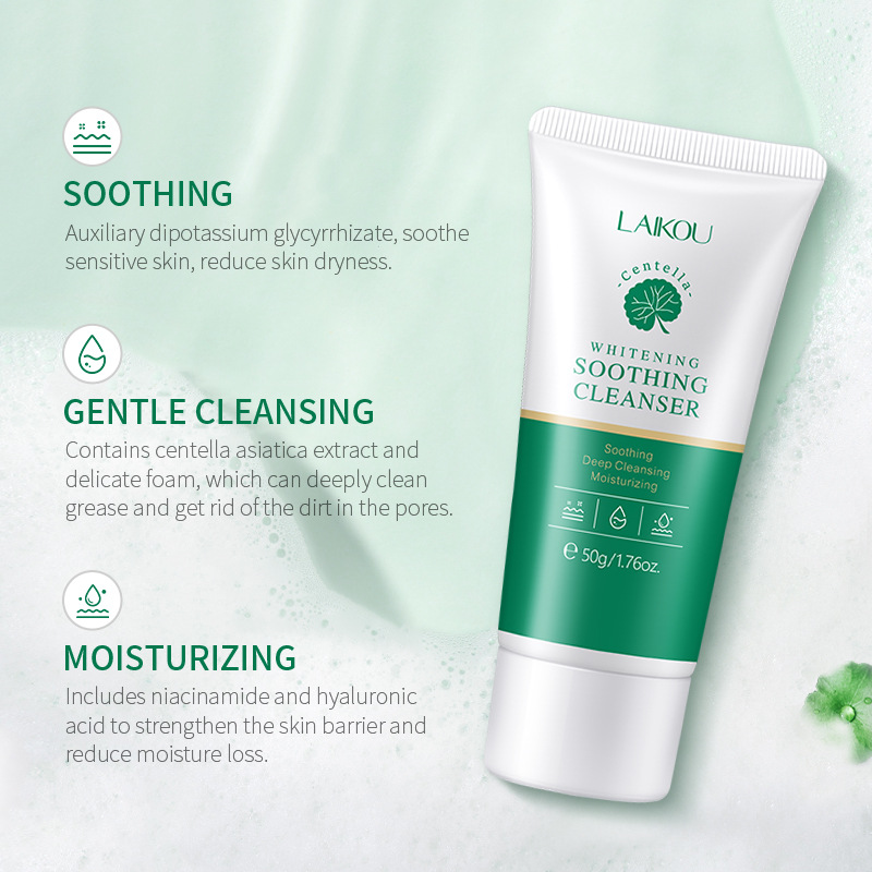 Laikou Centella Asiatica Facial Cleanser 50g Hydrating and Fine Pore Cleanser Cross-Border Export Facial Cleanser