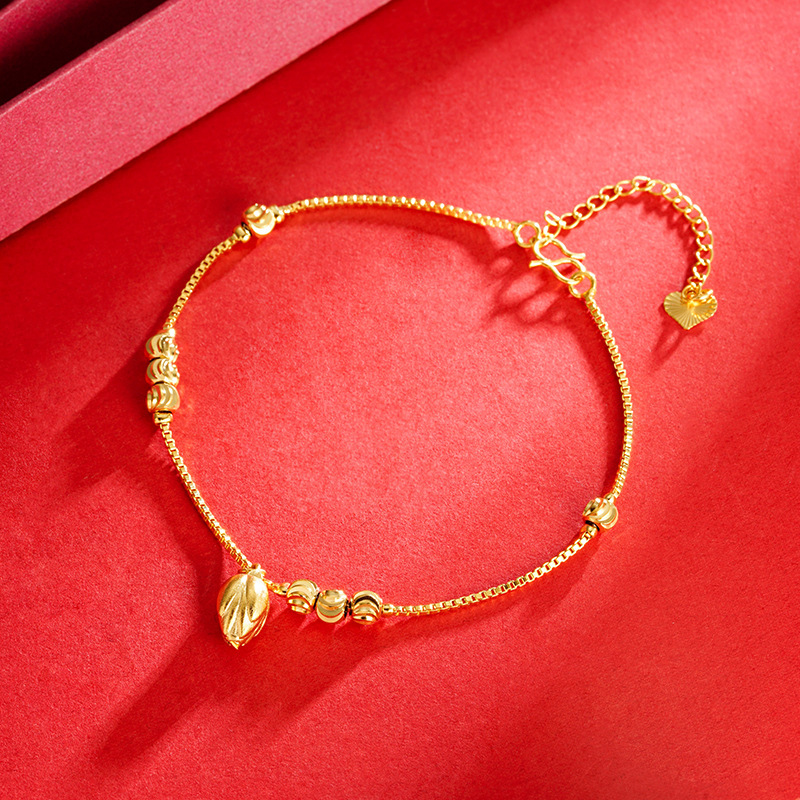 Traditional Style Anklet for Women, Light Luxury Niche Design, Vietnamese Sand Gold, Gift for Girlfriend, Long-Lasting Color, New Model, Wholesale Supply