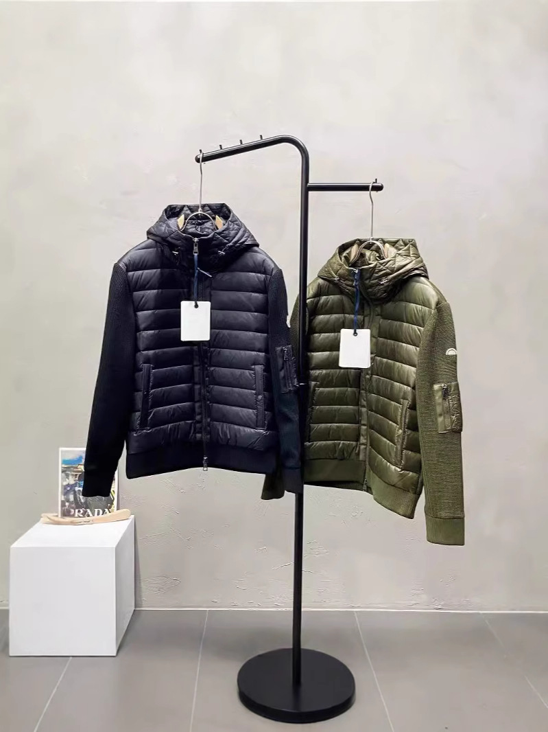 24 new down jacket fashion hooded stitching knit sleeve down jacket Meng m short private supply QC-foto från 1688 på Qualit.ly