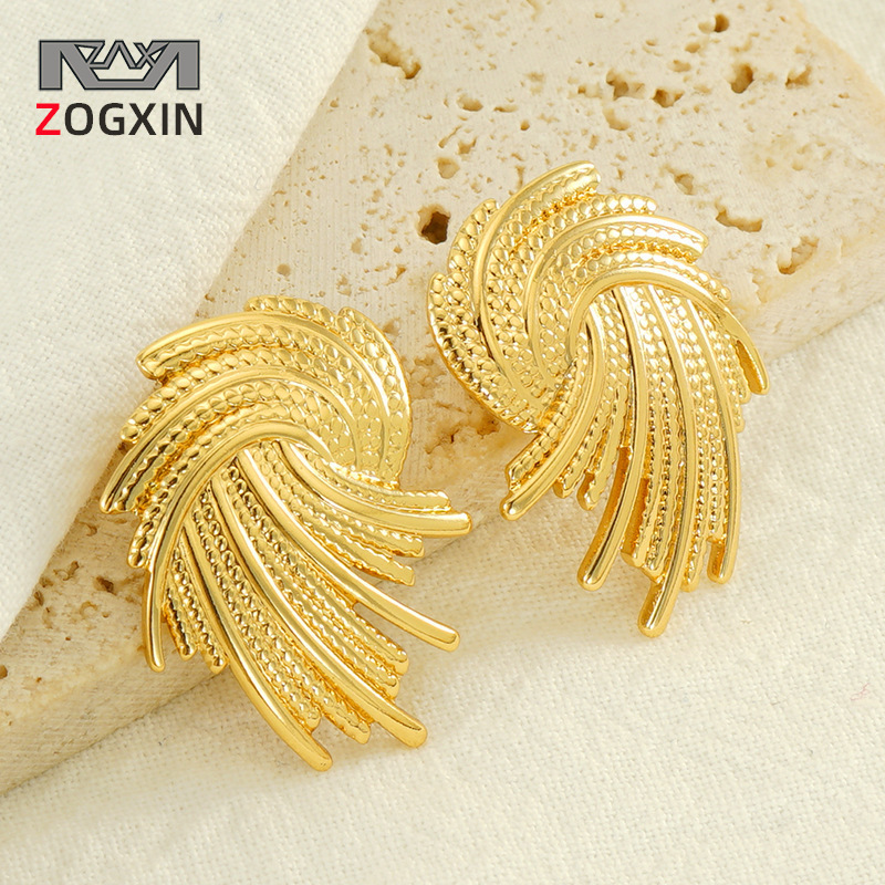 Cross-border Europe and the United States exaggerated personality woven lines spiral design earrings personality trend earrings earrings in stock wholesale