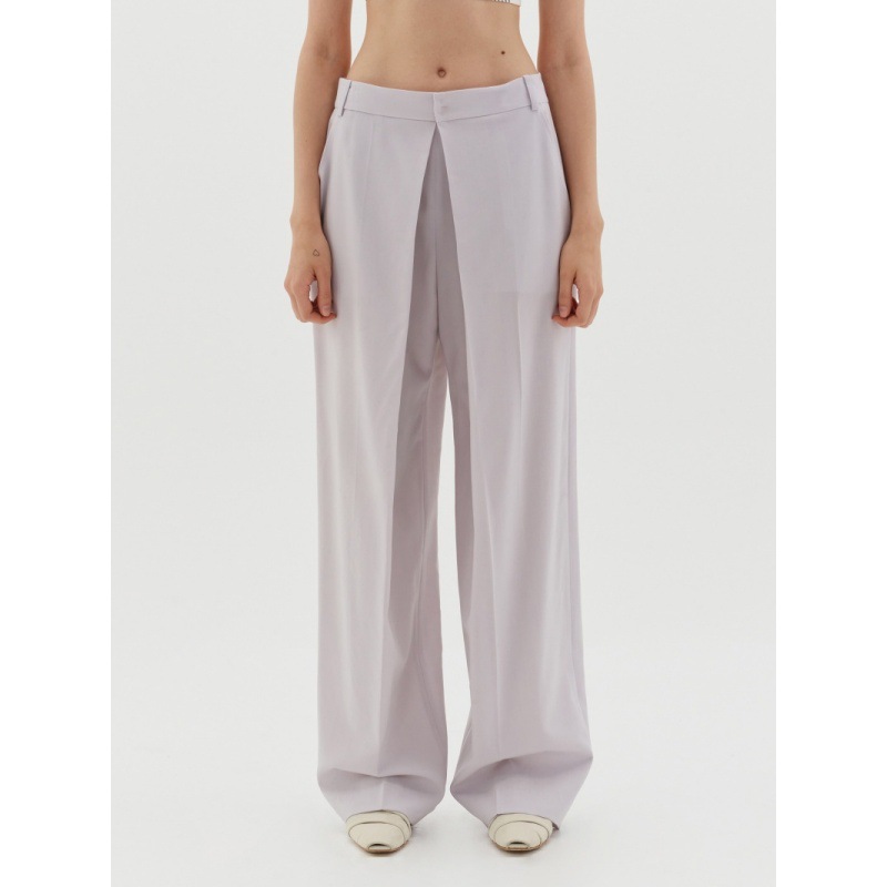 Longmei Loose Wide-Leg Trousers for Women 2025 Early Autumn Korean Style Lc Simple Commuter High-Waisted Pleated Straight-Leg Pants