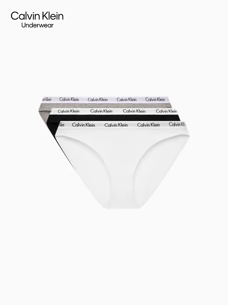 Ck Intimates Women's Three-Pack Loop Jacquard Cotton Breathable Sexy Bikini Briefs Qp1258O