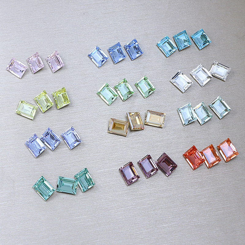Dongzhou Crystal 6*8 Small Ice Sugar Nail Art Rhinestones Popular Rectangular Right-Angle Sugar Cube Pointed Bottom Rhinestones DIY Nail Art Decorations