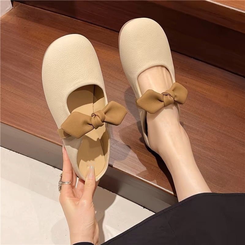 Flat-Bottomed Closed-Toe Half Slippers for Women, 2026 New Spring/Summer Lightweight Lazy Half-Slipper Gentle Evening Cool Slippers