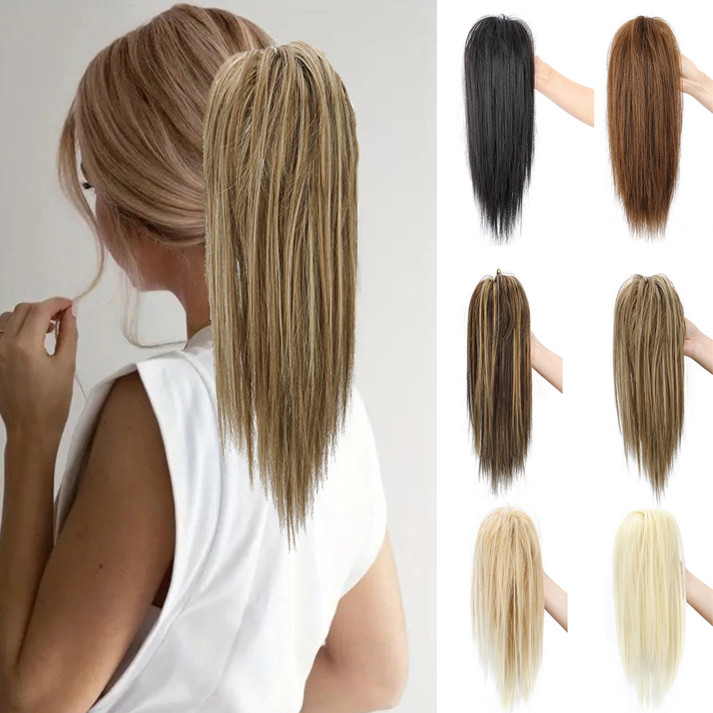 Cross-Border Ponytail Wig for Women Half-Tied Waterfall Straight Ponytail Sweet Grabber Fountain High Ponytail Simulated Hair Chicken Coop Head