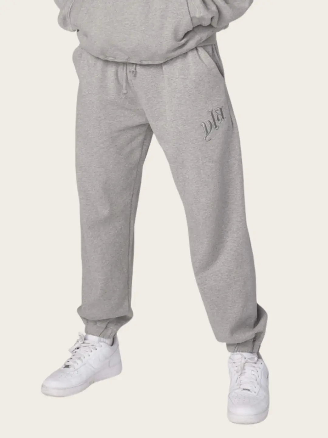 YOUNGLA New Men Sweatpants Heavy weight Terry Embroider pants Jogger Sports Fitness Tilt Pants Sweatpants