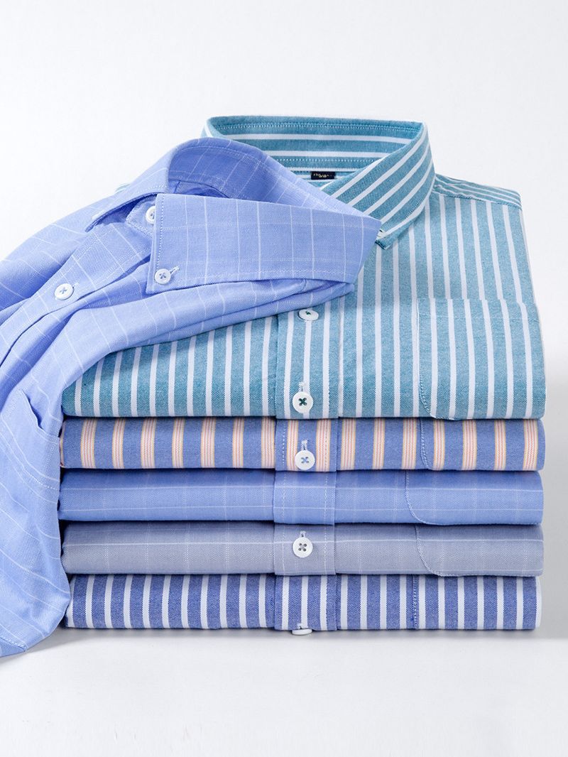 2023 Summer new pure cotton Oxford short-sleeved shirt quality men's plaid cardigan Xinjiang cotton casual shirt