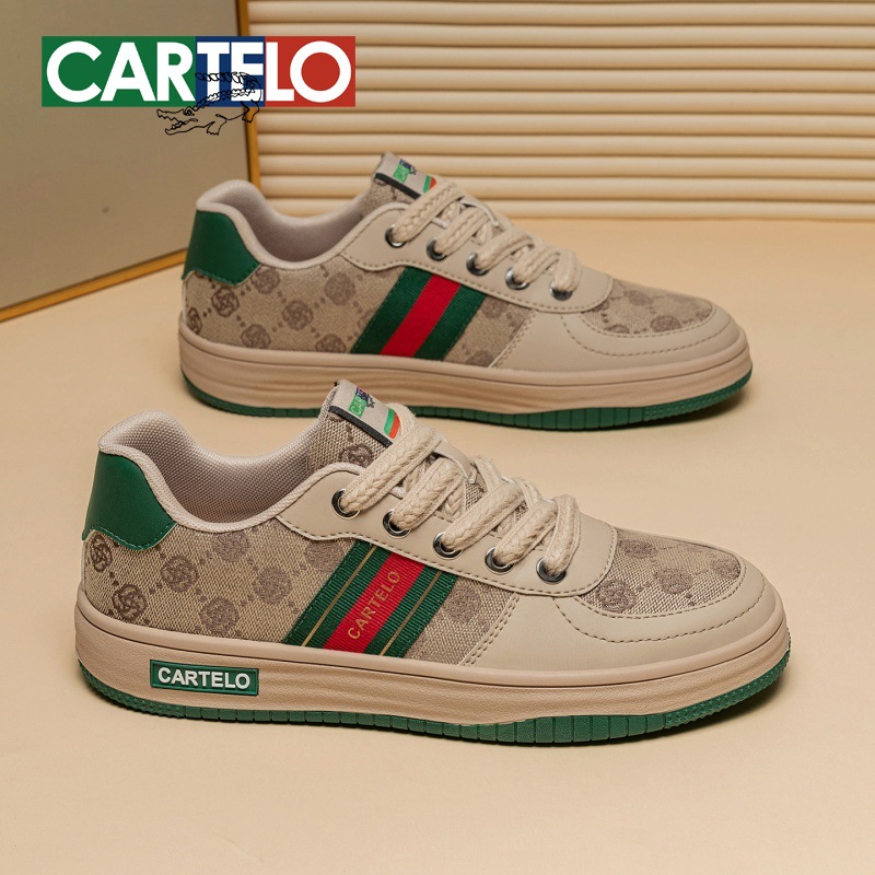 Cardile Crocodile Men's Shoes Sports and Leisure Sneakers Men's Autumn and Winter New Shoes Twist Shoelaces Mesh Embroider Trendy Shoes