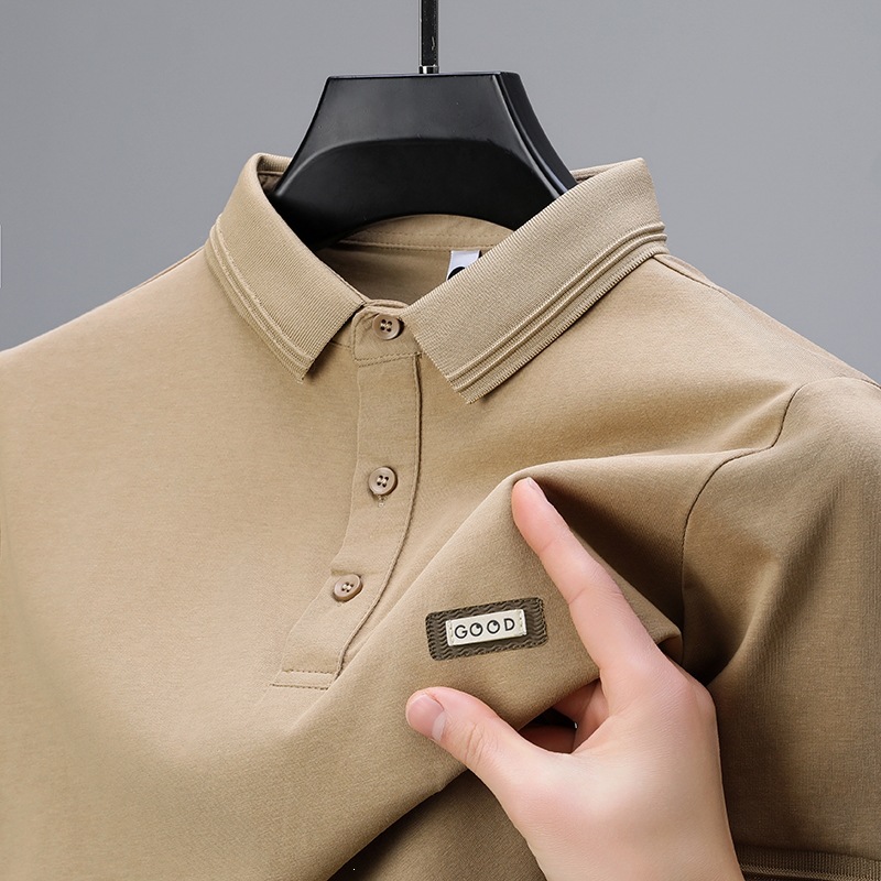 Men's Polo Shirt with Turn-Down Collar and Short Sleeves