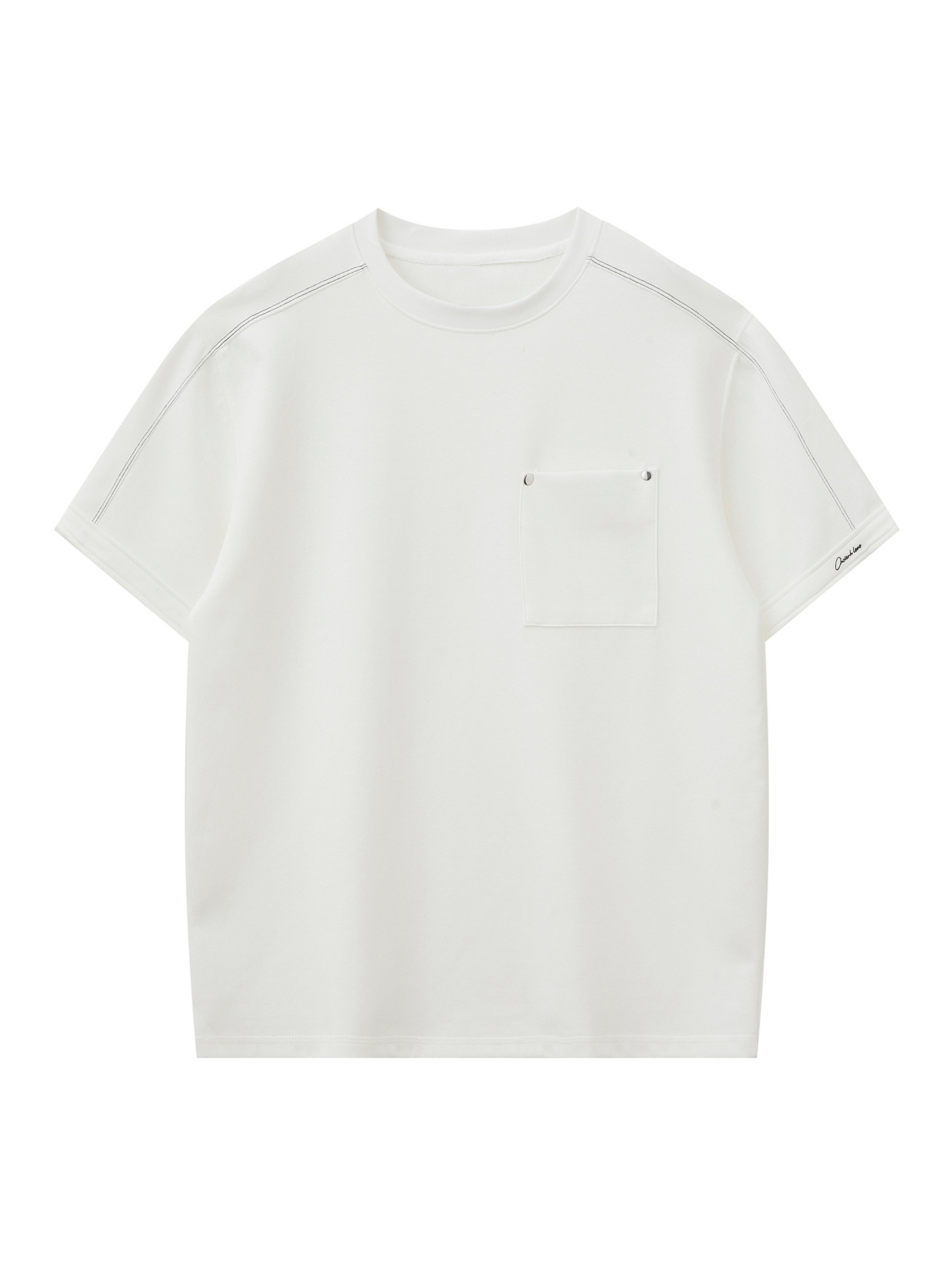 Jianheng's New Round-Neck Short-Sleeved Spliced Breathable T-Shirt for Men, Loose Casual Korean Style, Versatile High Street American Retro T-Shirt