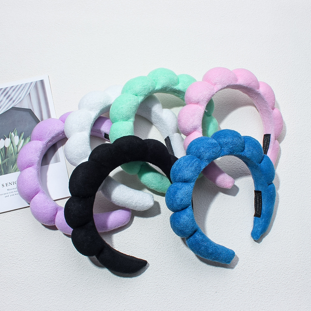 Amazon Explosions Cloud Hair Hoop Towel Cloth Sponge Twist Hair Clip High Cranial Top Head Hoop Wash Face Apply Mask Hair Hoop