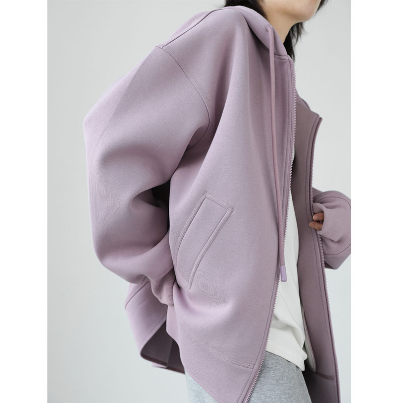 Spring and Autumn New hooded fashion French sweater cardigan coat women's loose mid-length autumn and winter women's clothing