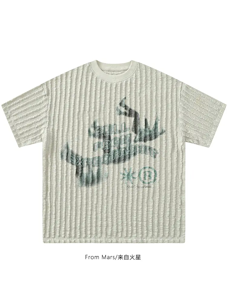 From Mars There's Always a Way Summer ins Retro Print Loose Round Neck Casual Short Sleeve T-Shirt for Men and Women Trendy