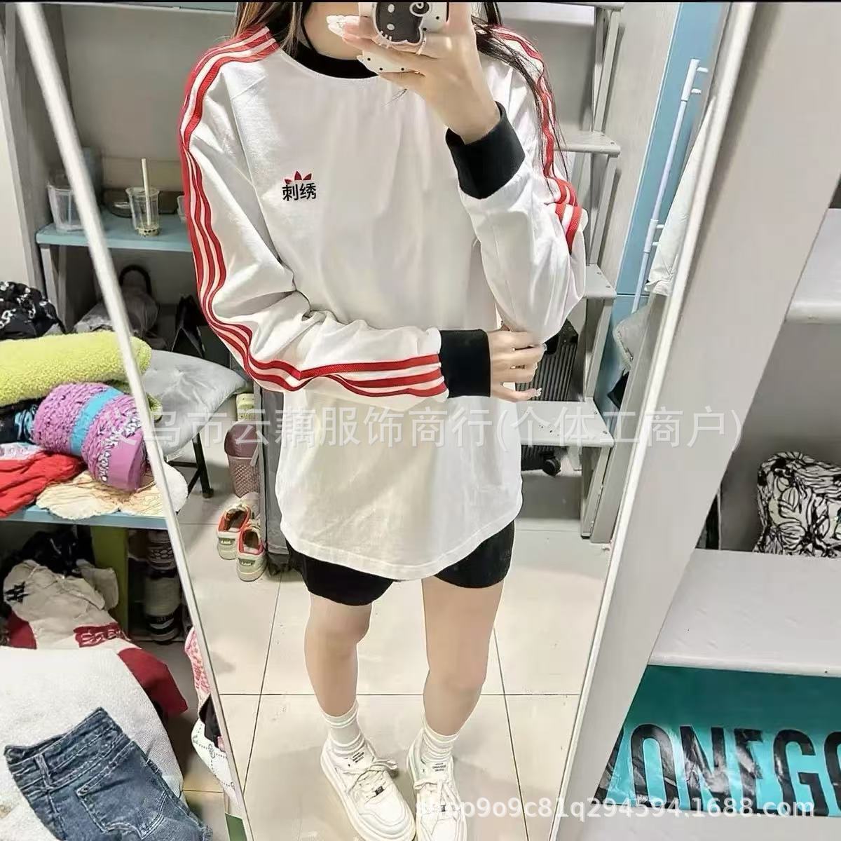 Three Stripes Correct Version Jennie Same Style 2025 Autumn and Winter New Original Letter Embroidery Loose Fit Unisex 4879