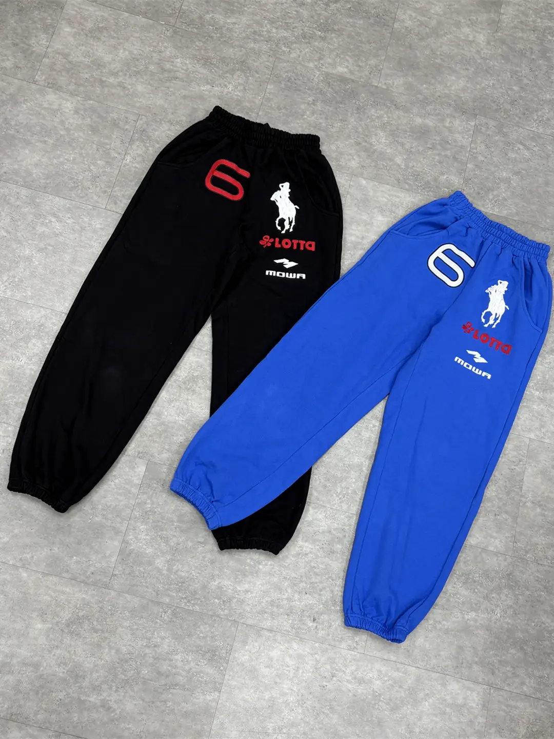 Mowalola Angel War Horse Embroidery American Street Kpop Retro Wide-Leg Jogger Pants Long Pants Unisex Trousers