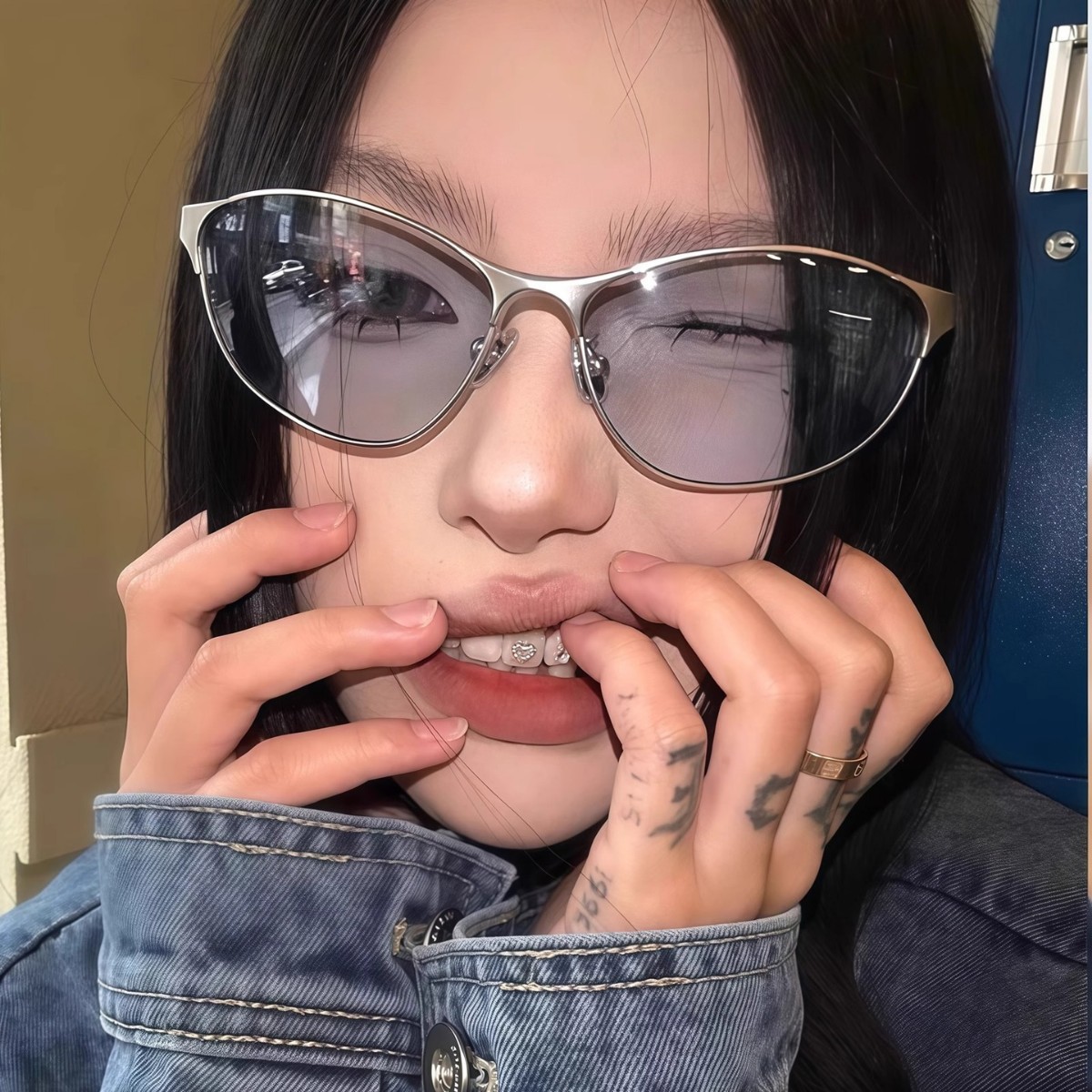 Cross-Border Foreign Trade Fashion Street Style Y2K Old Money Style Hot Girl Sunglasses Women's High-End American Retro Metal Sunglasses
