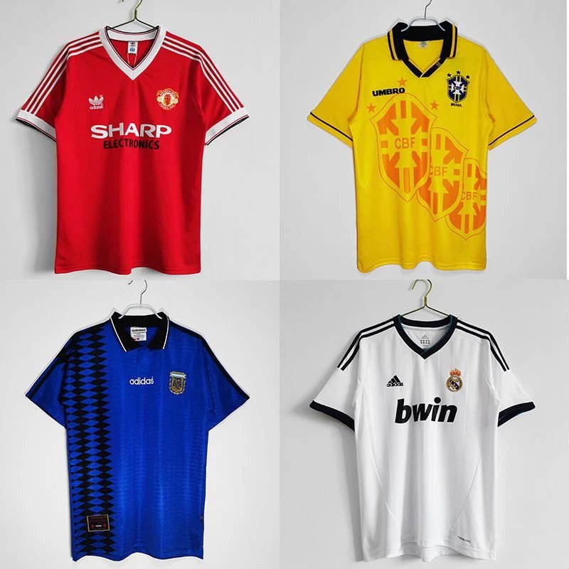Manchester United SHARP ELECTRONICS jersey, Brazil UMBRO CBF jersey, Argentina adidas jersey, Real Madrid bwin adidas je QC-foto van WEIDIAN op Qualit.ly