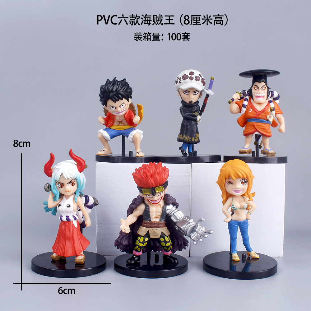 One Piece Hand-held 6-piece Set of Demon Fruit Nami Lufei Solon Animation Doll Gashapon Blind Box