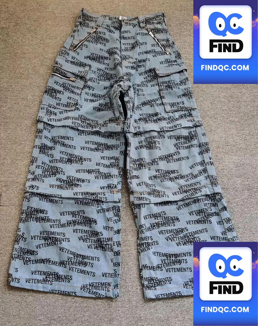(Exclusive for Top Men) Vtm Rare Three-In-One Full Print Print Heavy weight Opm Style Mop Denim pants — QC-foto 2