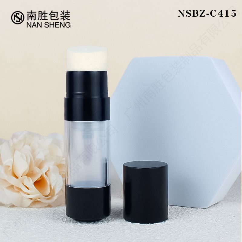 Vacuum Bottle Round Rotating Plastic as Concealer cc Cream Stick 15ml Emulsion Foundation Liquid Bottling with Sponge Head