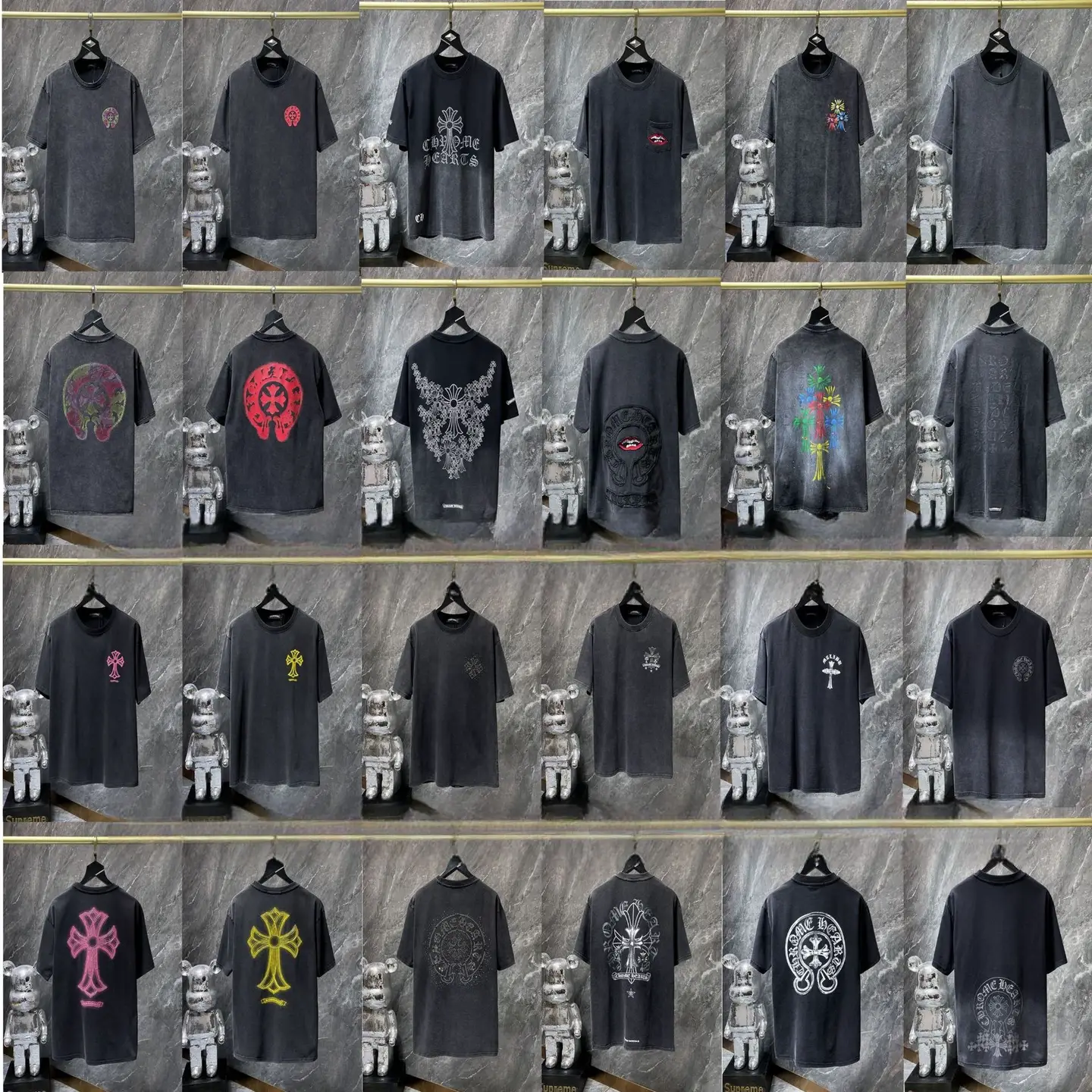 Correct Chrome Hearts High Quality American Crocker Jupiter Heat Sense Color Change Washed Aged Short Sleeve Men's T