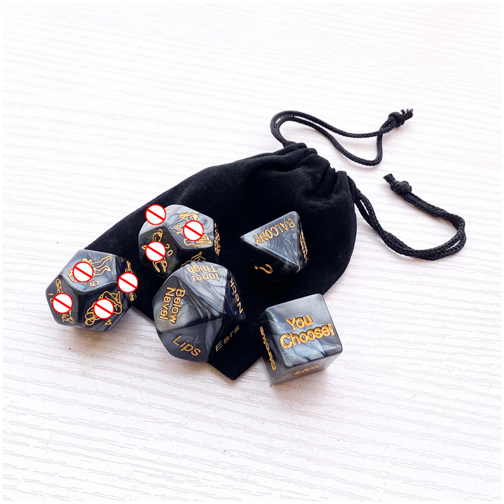 Foreign trade Amazon fun 5 in 1 set carving dice adult posture luminous English flirting supplies wholesale