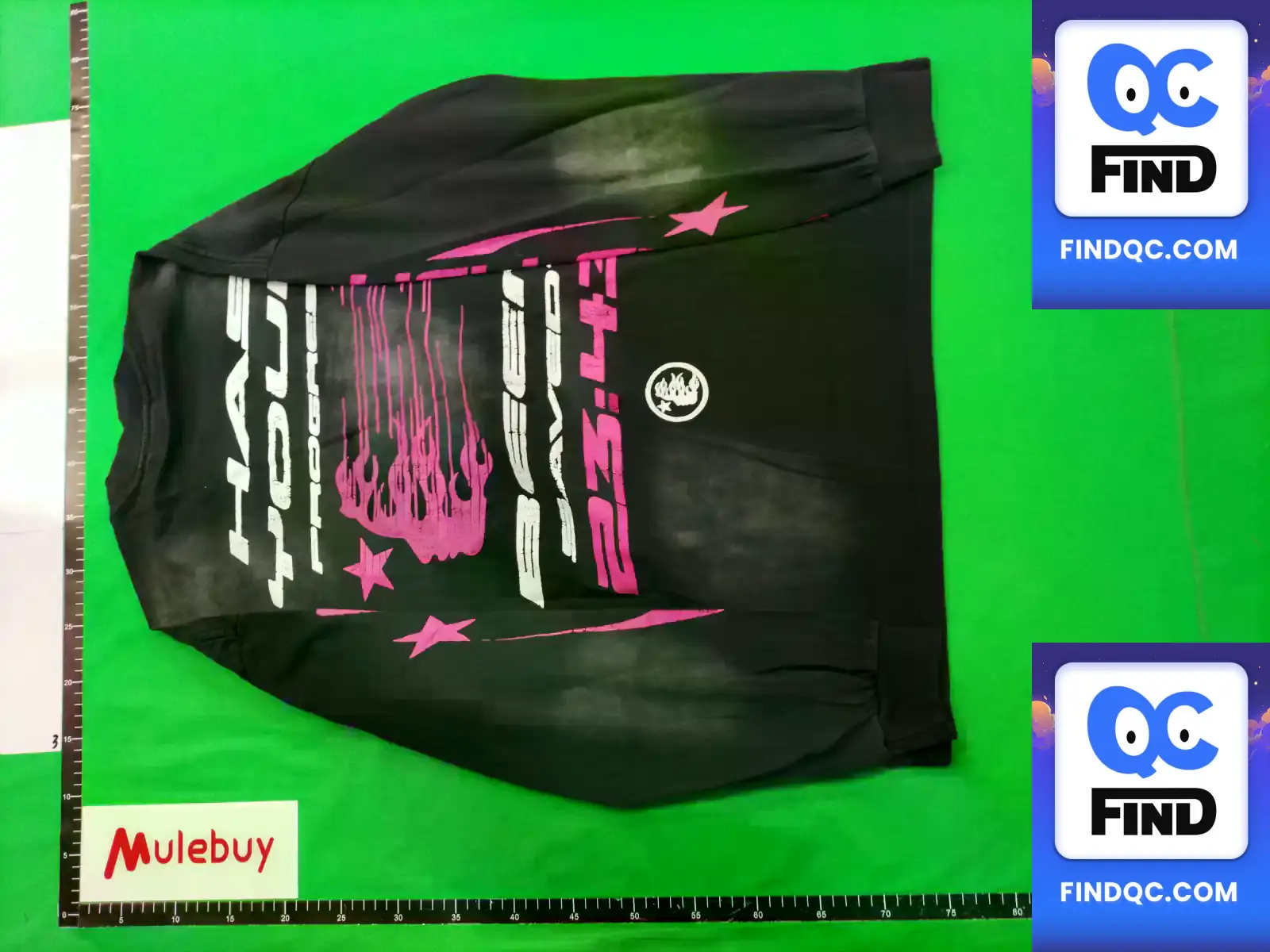Wholesale correct version pa Tide brand long sleeve T-shirt palm tree back letter big logo bat sleeve OS drop shoulder top