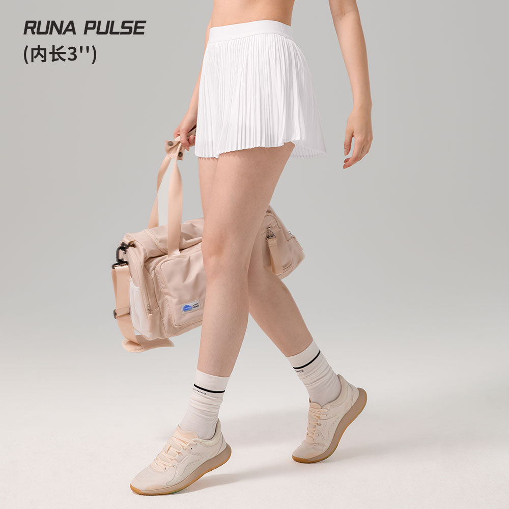 Yoga Sports Pleated Skirt Women Elastic Slim Quick Dry Breathable Organ Pleated High Waist Hidden Pocket Tennis Fitness