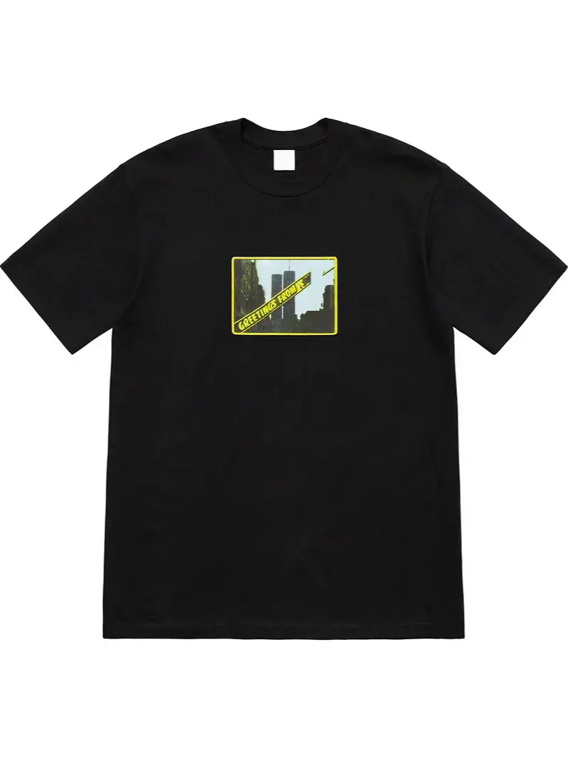 19SS Greetings Tee Manhattan Twin Star Building Short-sleeved T-shirt Cotton Base Shirt