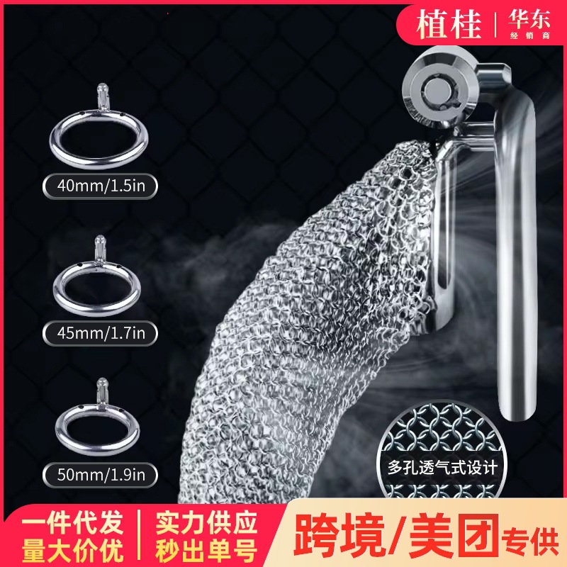 Mesh Chastity Lock Hollow Out Men's SM Birdcage Abstinence CB Chastity Apparatus Adult Chastity Cross-border Alternative Sex Goods