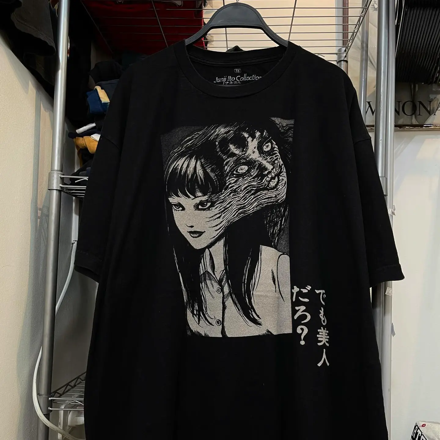 Kawakami Tomie and Ito Junji Collaboration High Street Dark Style Vintage Retro Short-Sleeve Unisex Pure Cotton Texture T-Shirt