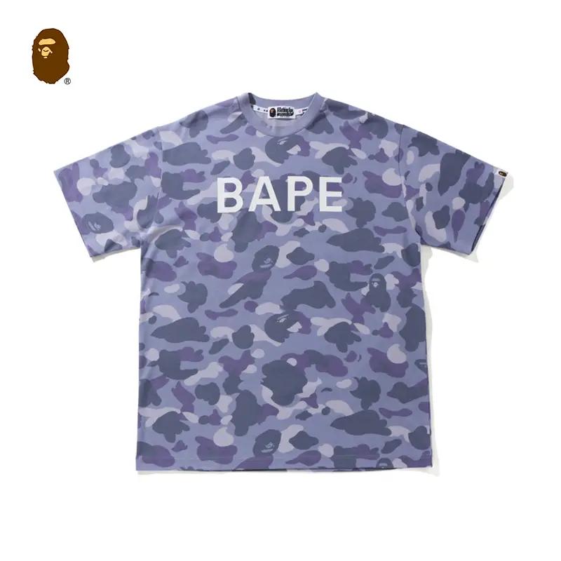 Bape Women's Spring and Summer letter Print Ape Camouflage Pattern Short Sleeves T-Shirt 235505 G