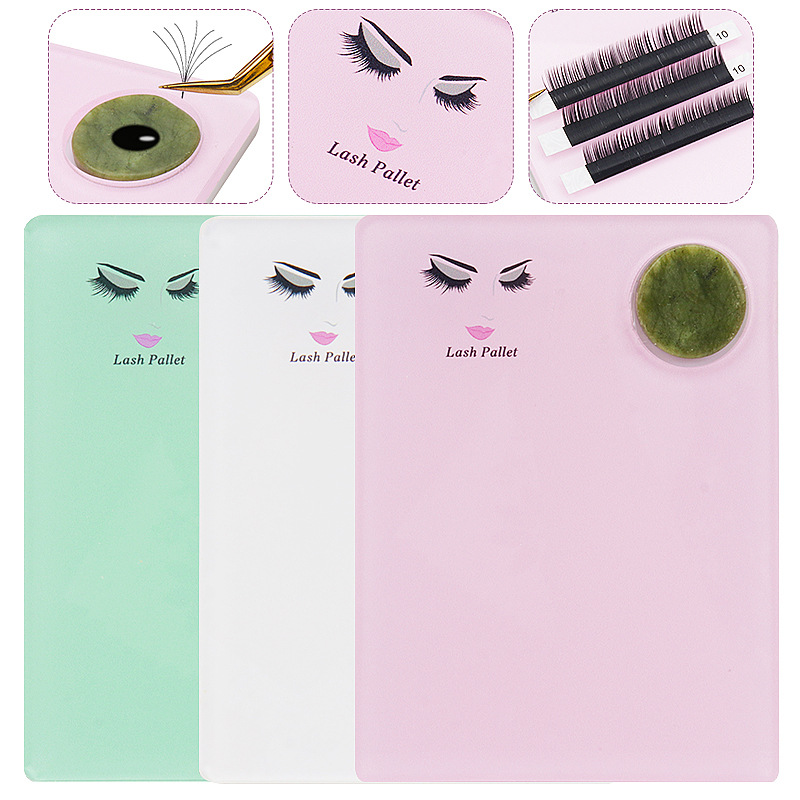Wholesale Grafting Eyelash Aids Acrylic Planting False Eyelash with Jade Eyelash Board Eyelash Display Board