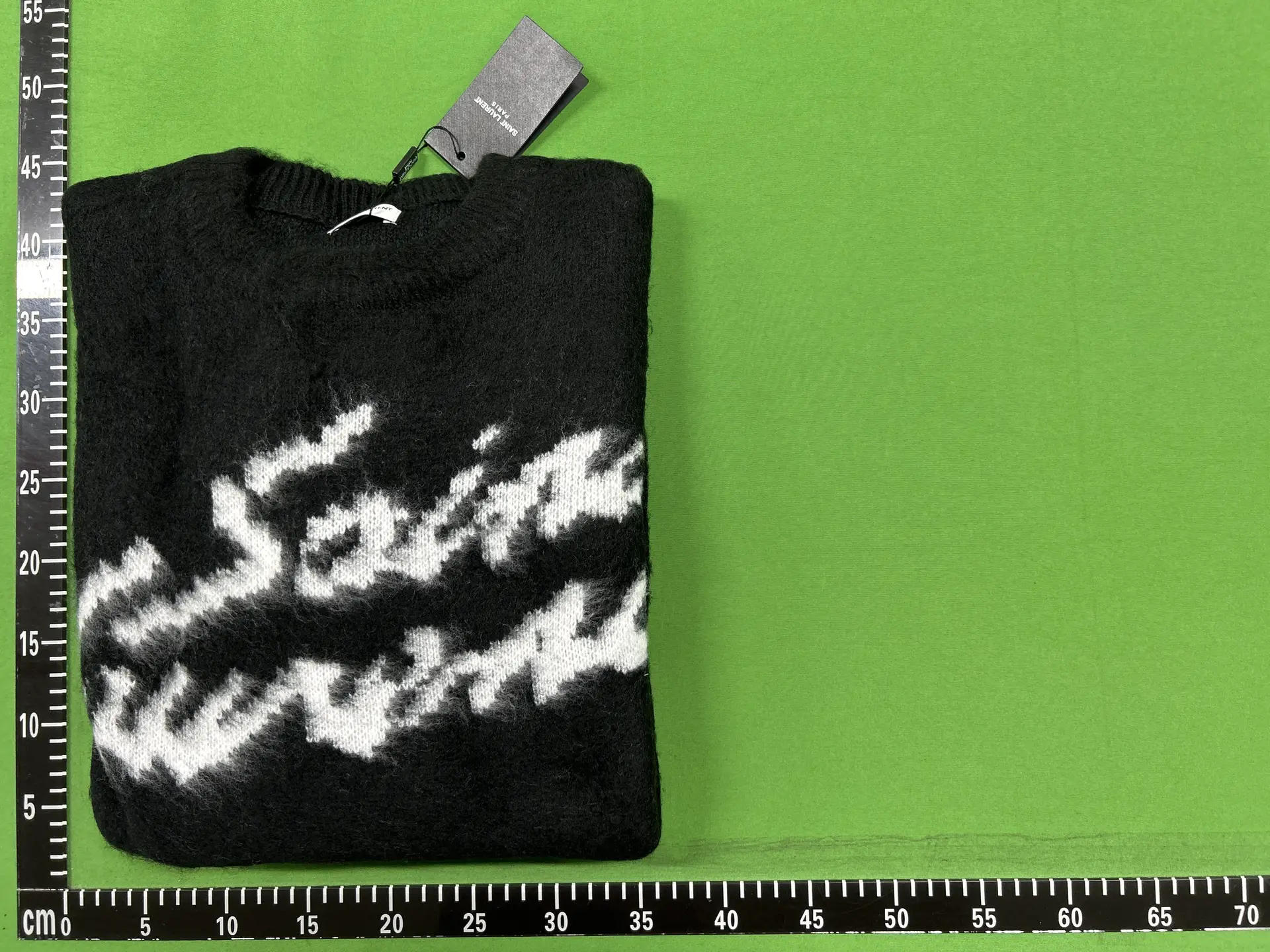 Saint Laurent Paris Black White Graphic Knit Sweater
