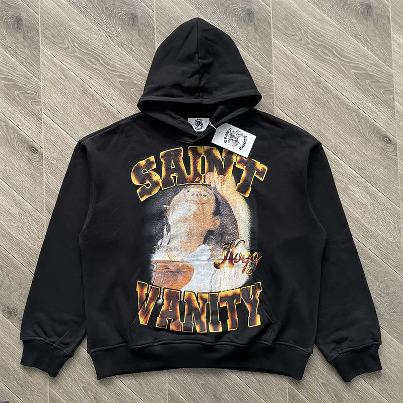 Saint Vanity European and American Style Trendy Casual Hooded Loose Sweatshirt