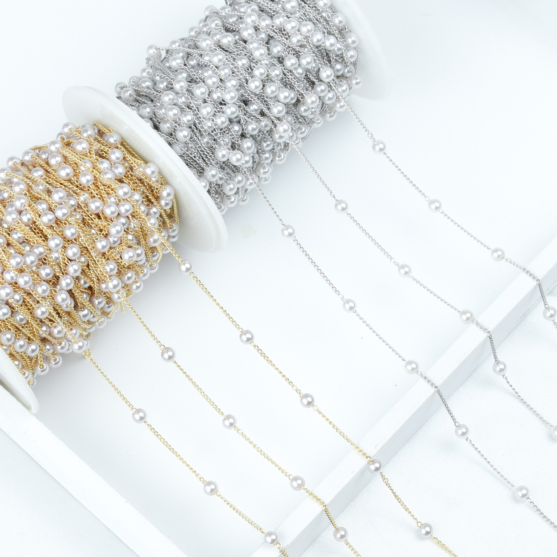 DIY Imitation Pearl Spacer Bead Chain Antique Hanfu Hairpin Headwear Material Bag Bead Chain Hanfu Accessories Accessories