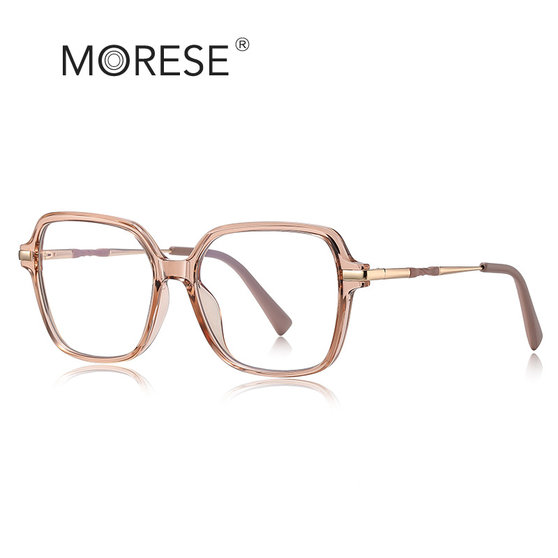 New anti-blue light glasses 2211 fashionable commuter plain glasses MORESE European and American TR optical frame women's cross-border