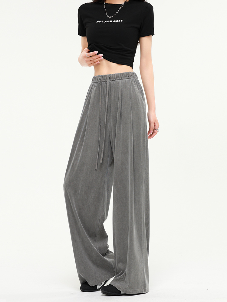 Tencel Jeans for Women, Summer Thin Style, 2026 New Model, Loose Retro Straight-Leg Drape Casual Yamamoto Wide-Leg Pants