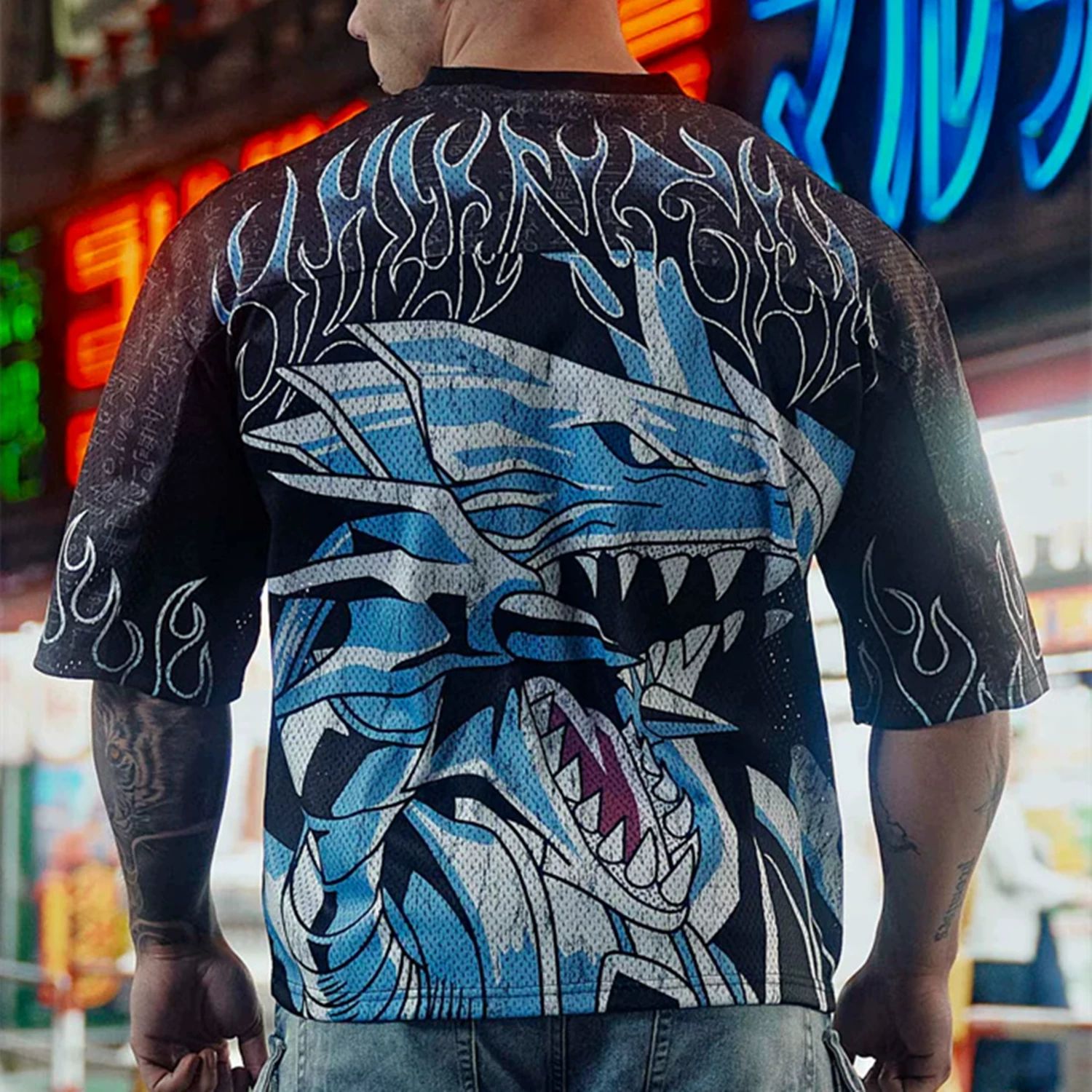 YONGLA sports short sleeved men's V-neck quick drying breathable elastic fitness exercise American trendy brand muscle loose large size