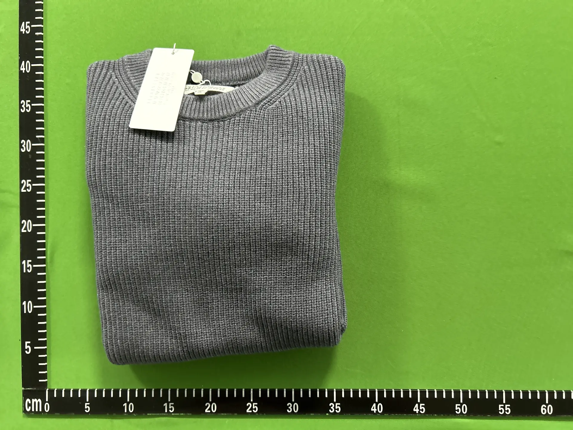 Grey Ribbed Knit Sweater