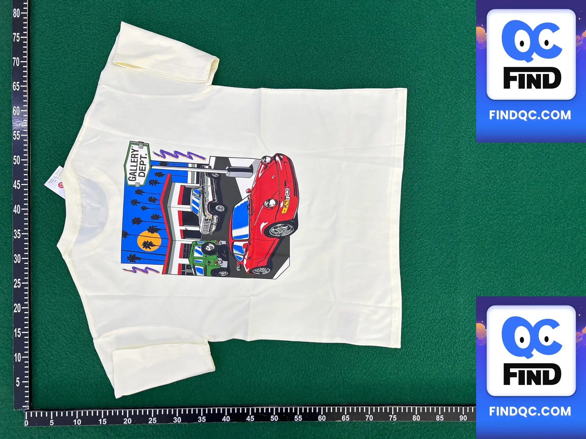 Niche American Fashion Los Angeles GALLERY DEPT painted car printing pure cotton double yarn short sleeve T-shirt base tee