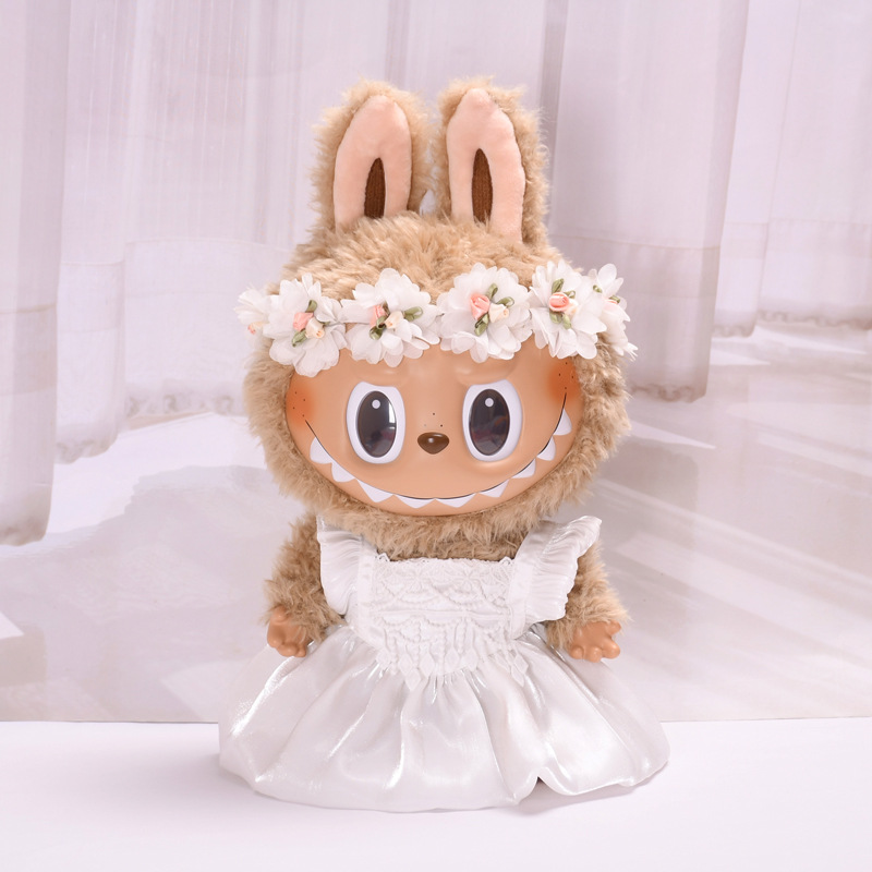 Only clothes] 38cm cloth cloth clothes flower fairy wedding dress vinyl LABUBU wear replacement dress