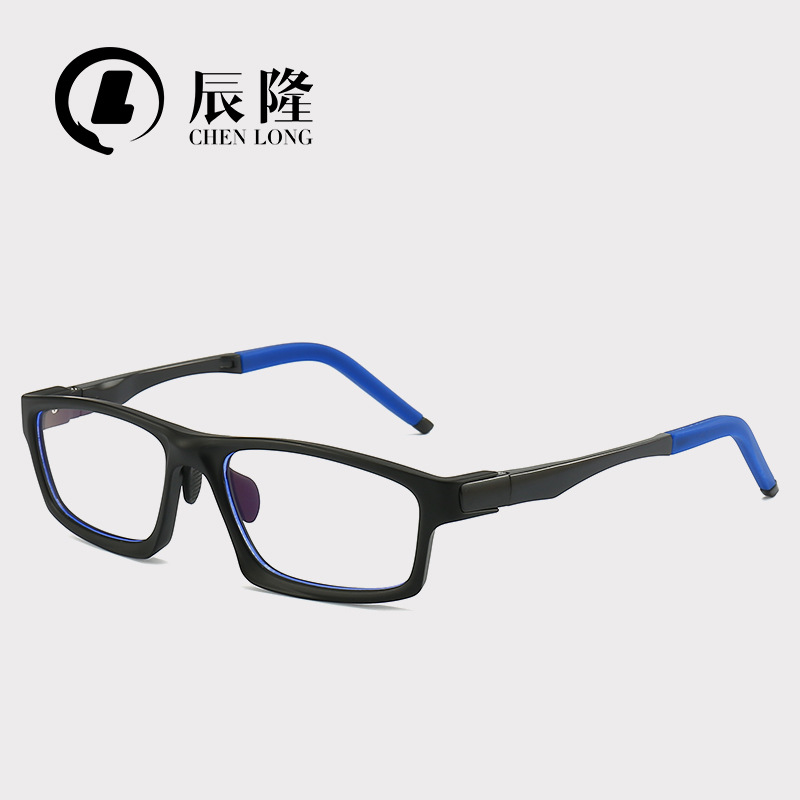 Sports Anti-Blue Light Glasses Frame 6602Tr Frame Aluminum Magnesium Spring Leg Silicone Anti-Slip Foot Cover Eye Protection Metal Frame