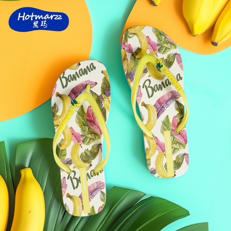 hotmarzz Heima Women Flip-flops Summer Sandals and Slippers PVC Home Slippers Outer Wear Clip slippers