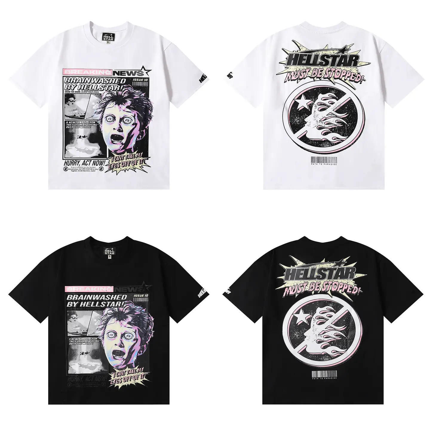 Cross-border foreign trade Hellstar Hell Star anti-computer panic boy printed cotton short-sleeved T-shirt for men and women